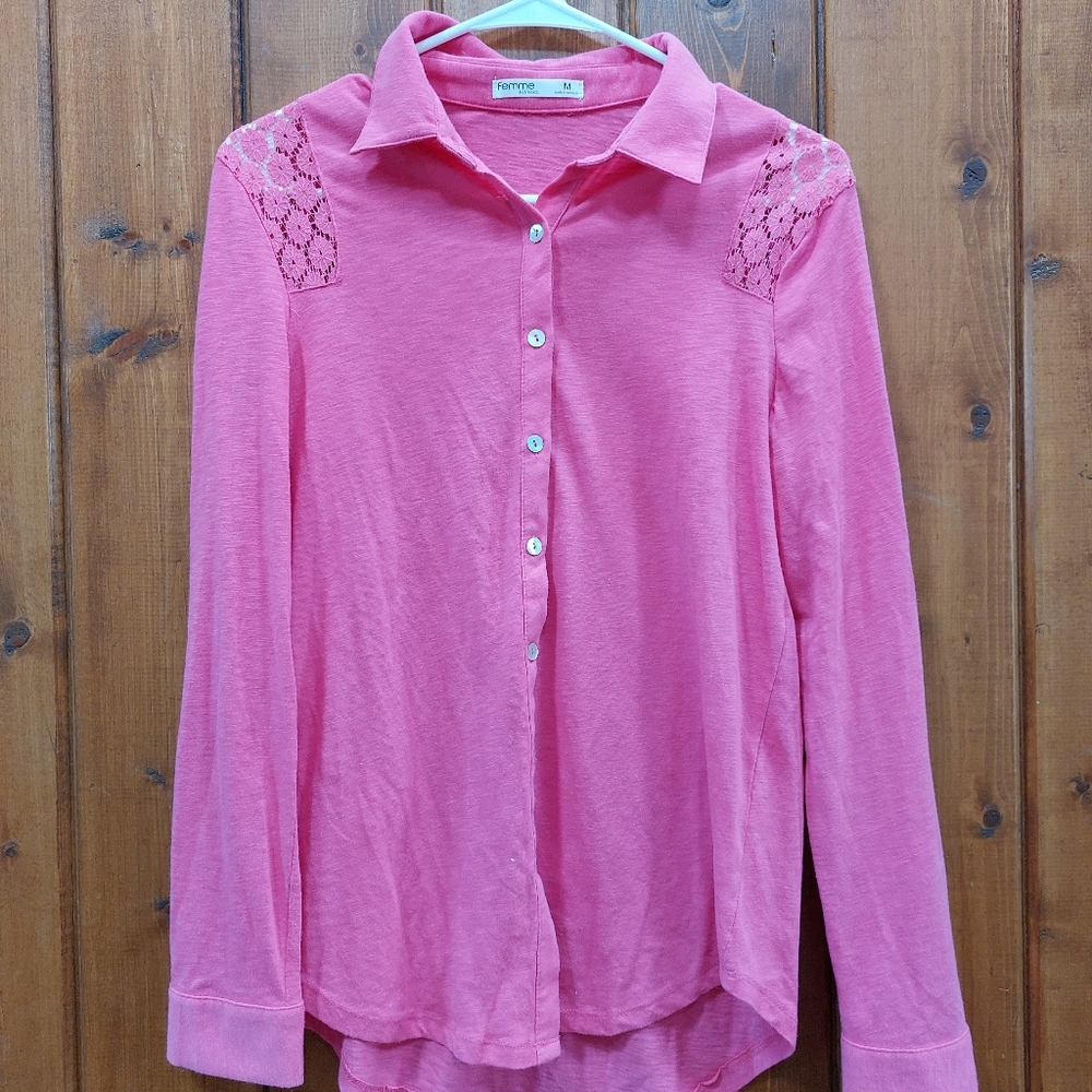 Pink button-down shirt